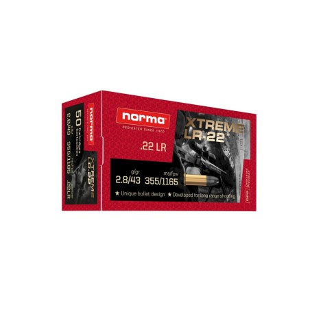 NORMA CARTOUCHE 22 LR 2.8G/43GR EXTREME LR-22 BOITE DE 50
