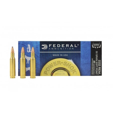 FEDERAL POWER SHOK SOFT POINT CAL. 222 REM
