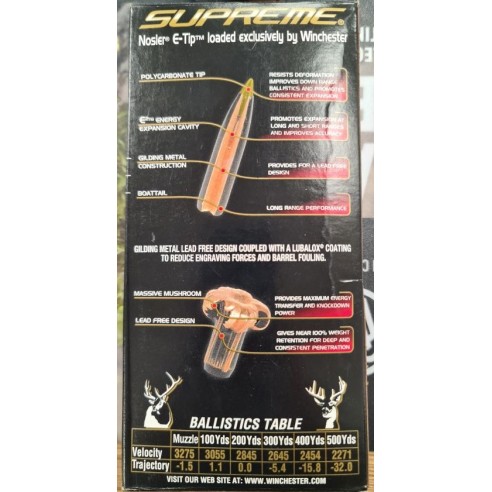 MUNITIONS WINCHESTER CART 270 WSM 130GR E-TIP