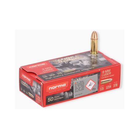 NORMA CARTOUCHE  9mm 7.5 g 115 gr range et training