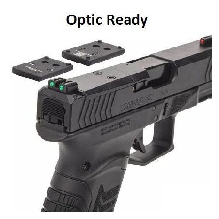 DERYA PISTOLET DY9 CAL  9X19 NOIR AVEC OPTIC READY CHARG 2X15 ET 4 GRIPS