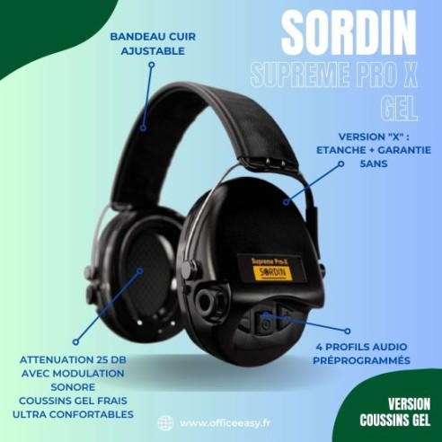 SORDIN CASQUE SUPREME PRO X NOIR GEL