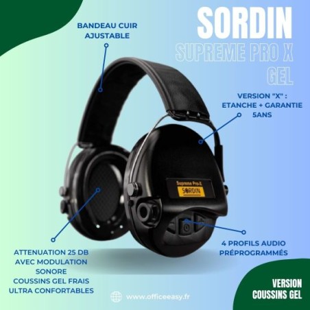 SORDIN CASQUE SUPREME PRO X NOIR GEL