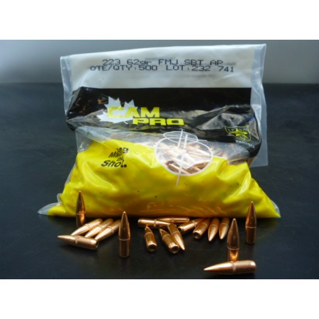 CAM PRO PROJECTILES FMJ 223 BT DIAM 224 PAR 500